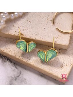 ESTAILO FASHION - Emerald Heart Studs Earrings