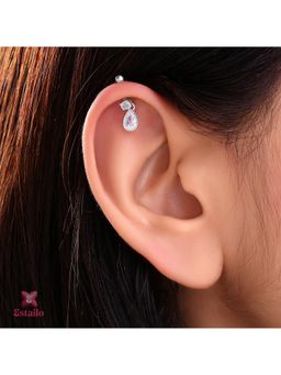 ESTAILO FASHION - Celeste Stone Helix Ear cuff Earrings