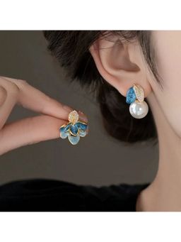 ESTAILO FASHION - Royal Azure Bloom Earrings