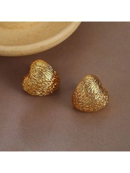 ESTAILO FASHION - Golden Luxe Heart Stud Earrings