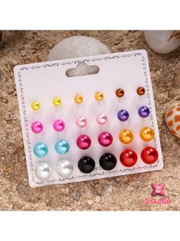 ESTAILO FASHION - Vibrant Pearl Stud Earrings