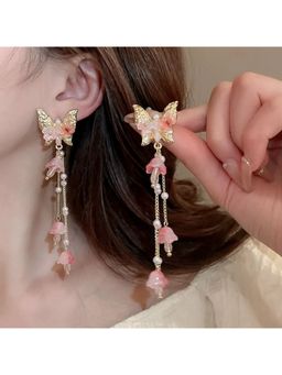 ESTAILO FASHION - Blush Butterfly Drop Earrings