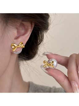 ESTAILO FASHION - Classic Bowknot Pearl Earrings