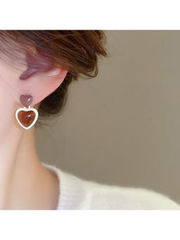 ESTAILO FASHION - Amber Heart Drop Earrings