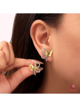 ESTAILO FASHION - Gilded Flutter Studs Earrings
