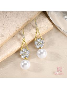 ESTAILO FASHION - Snowflake Sparkler Pearl Earrings