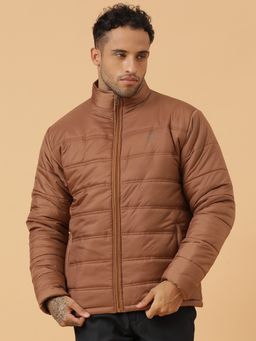 JAVINISHKA - Brown Recycled Bomber Jacket with Slit Pockets