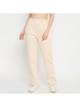 Madame - Solid Beige Straight Pant - Beige