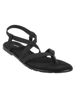 Metro - Womens Black Flat SandalsMetro Black Solid Sandals