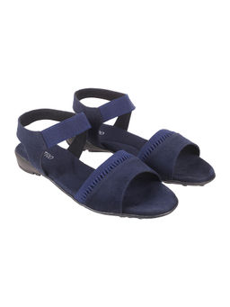 Metro - Womens Blue Flat SandalsMetro Blue Solid Plain Sandals
