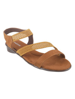 Mochi - Womens Tan Flat SandalsMochi Tan Solid Flats