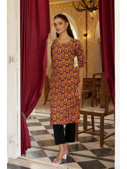 Gahan - Womens Multi-Color Printed Straight Kurta with Pant