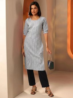 Gahan - Womens White Printed Straight Kurta with Pant