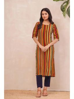 Gahan - Womens Multi-Color Printed Straight Kurta with Pant