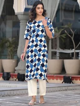 Gahan - Womens Multi-Color Printed Straight Kurta with Pant