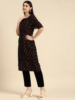 Gahan - Womens Black Printed Straight Kurta with Pant