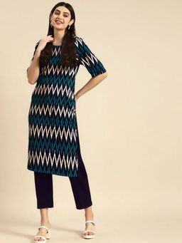 Gahan - Womens Multi-Color Printed Straight Kurta with Pant