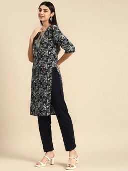 Gahan - Womens Multi-Color Printed Straight Kurta with Pant