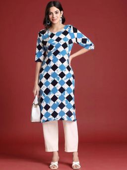 Gahan - Womens Multi-Color Printed Straight Kurta with Pant