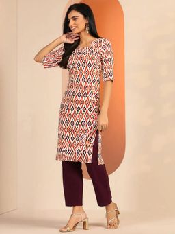 Gahan - Womens Pink Printed Straight Kurta with Pant