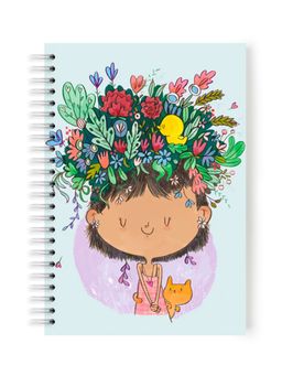 Alicia Souza - Flower On The Head Notebook - White Spiral