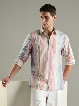 Tommy Hilfiger - Multi-Color Striped Regular Fit Cotton Shirt
