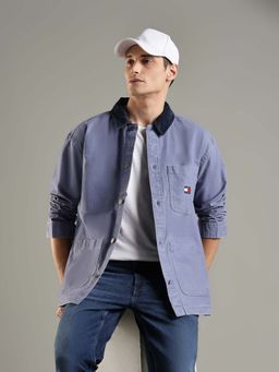 Tommy Hilfiger - Grey Solid Oversized Fit Cotton Shirt