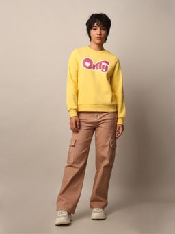 ONLY - Women Regular Fit Yellow Sweatshirt