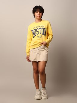 ONLY - Women Regular Fit Yellow Sweatshirt