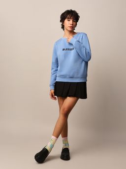 ONLY - Women Regular Fit Blue Sweatshirt