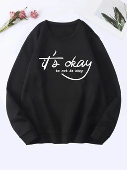 KOTTY - Women Full Sleeve Round Neck Typography Sweatshirt