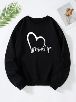 KOTTY - Women Full Sleeve Round Neck Typography Sweatshirt