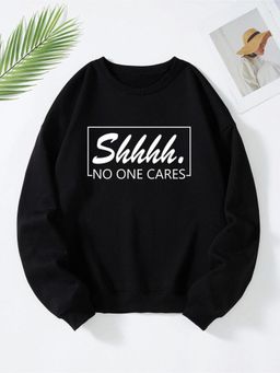 KOTTY - Women Full Sleeve Round Neck Typography Sweatshirt