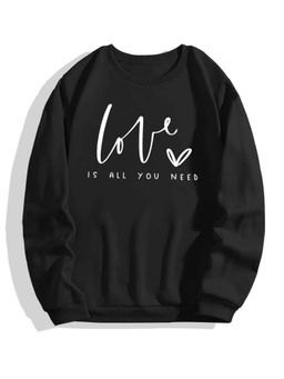 KOTTY - Women Full Sleeve Round Neck Typography Sweatshirt