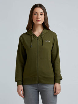 Pepe Jeans - Olive Full Sleeve Hooded Sweatshirt