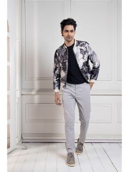 SMRITI - Black Monochrome Mirage Bomber Jacket