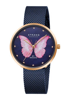 Strand by Obaku - Printed Butterfly Mop Dial Quartz Watch For Women (S700LXVLML-DBP)