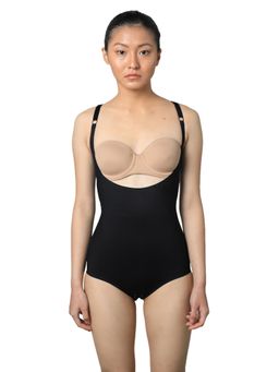 ButtChique - Bodysuit Black Shapewear Tummy & Upper Body Sculpting, Adjustable Straps