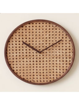 The Artment - Brown Handwoven Cane Halo Clock