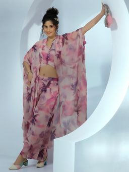 Libas - Women Floral Co-Ord - Pink (Set of 3)