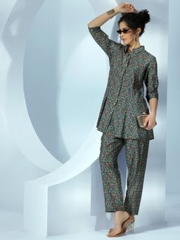 Libas - Women Printed Co-Ord - Blue (Set of 2)