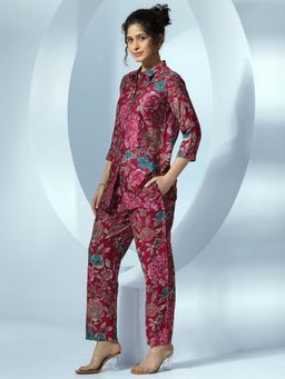 Libas - Women Floral Co-Ord - Pink (Set of 2)