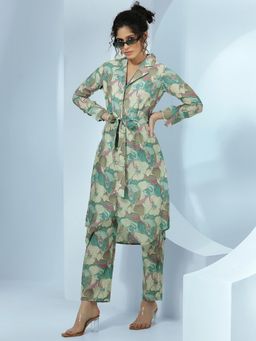 Libas - Women Printed Co-Ord - Green (Set of 2)