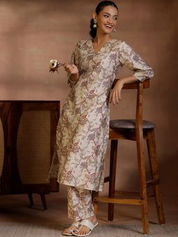 Libas - Women Printed Co-Ord - Beige (Set of 2)