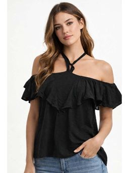 NOBARR - Women's Black Off Shoulder Cotton Top