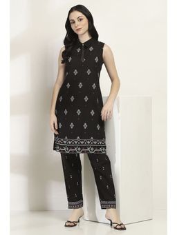 Rangriti - Women Black Viscose Blend Straight Kurta & Pant (Set of 2)