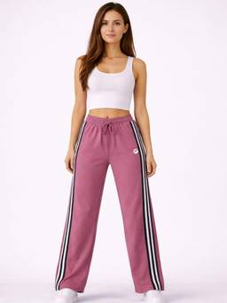 Femea - Women's Maroon High-Waisted Wide-Leg Track pant