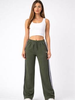 Femea - Women's Olive High-Waisted Wide-Leg Track pant