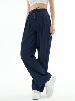 Outzidr - Blue High Waist Wide Leg Pant