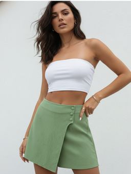 Outzidr - Green Wrap Style Solid Skorts